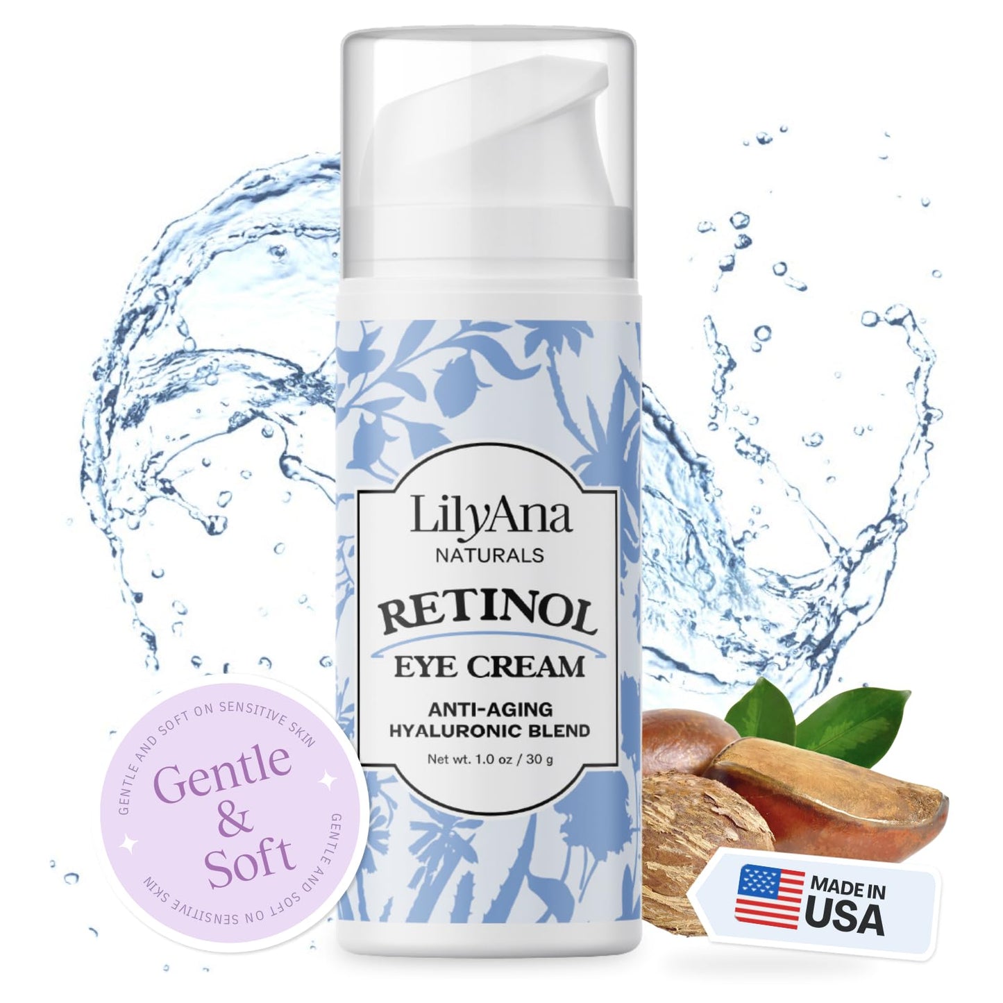 LilyAna Naturals Eye Cream - Eye Cream for Dark Circles and Puffiness, Under Eye Cream, Anti Aging Eye Cream Reduce Fine Lines and Wrinkles (1.0
