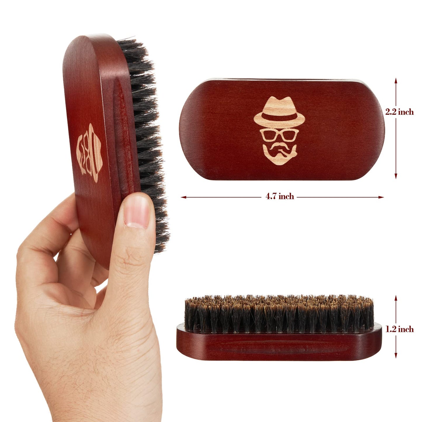 Beard Brush, 100% Boar Bristle Natural Black Walnut Wood Beard Comb Hair Mustache Shaving Brush Facial Hair Brush Beauty and Personal Care Sosoon