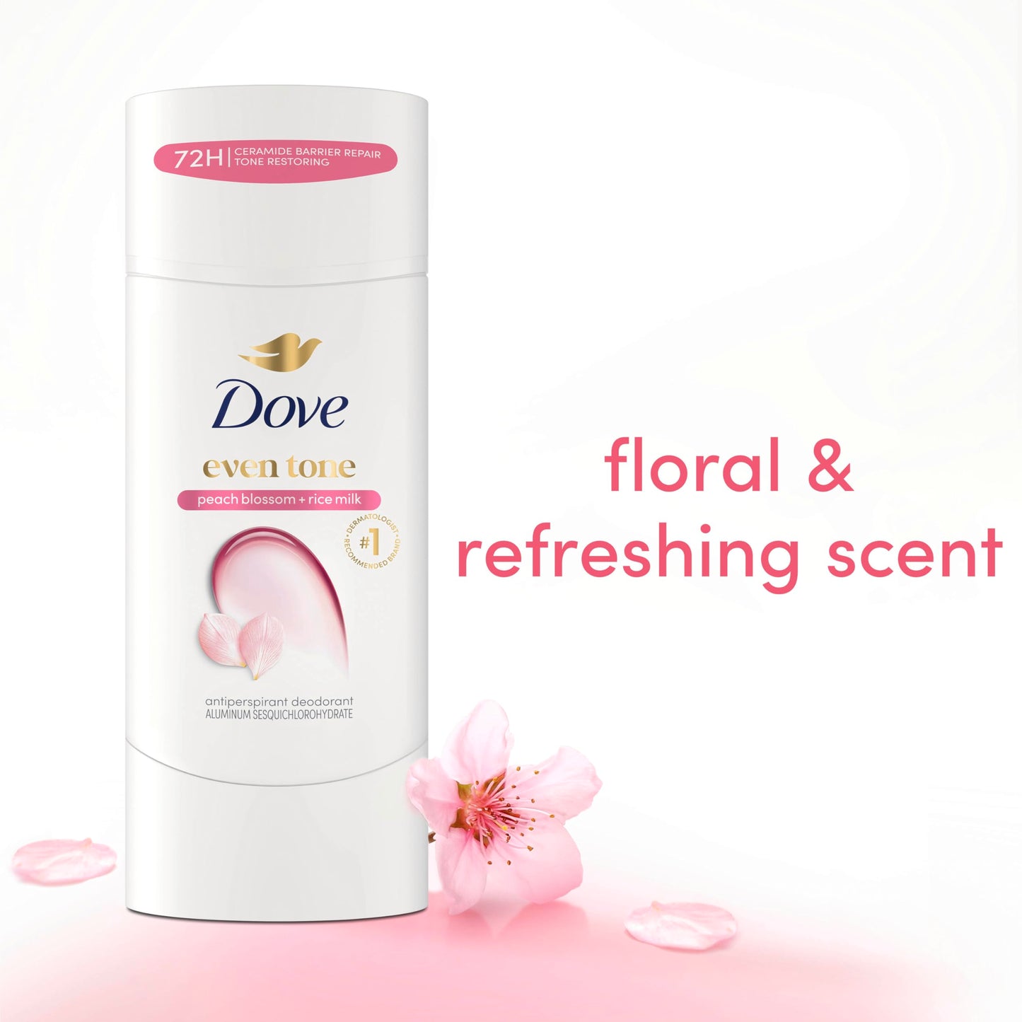 Dove Antiperspirant Deodorant Stick Peach Blossom & Rice Milk For Uneven Skin Tone 48-hour Odor and Sweat Protection 2.6 oz Beauty and Personal Care Dove