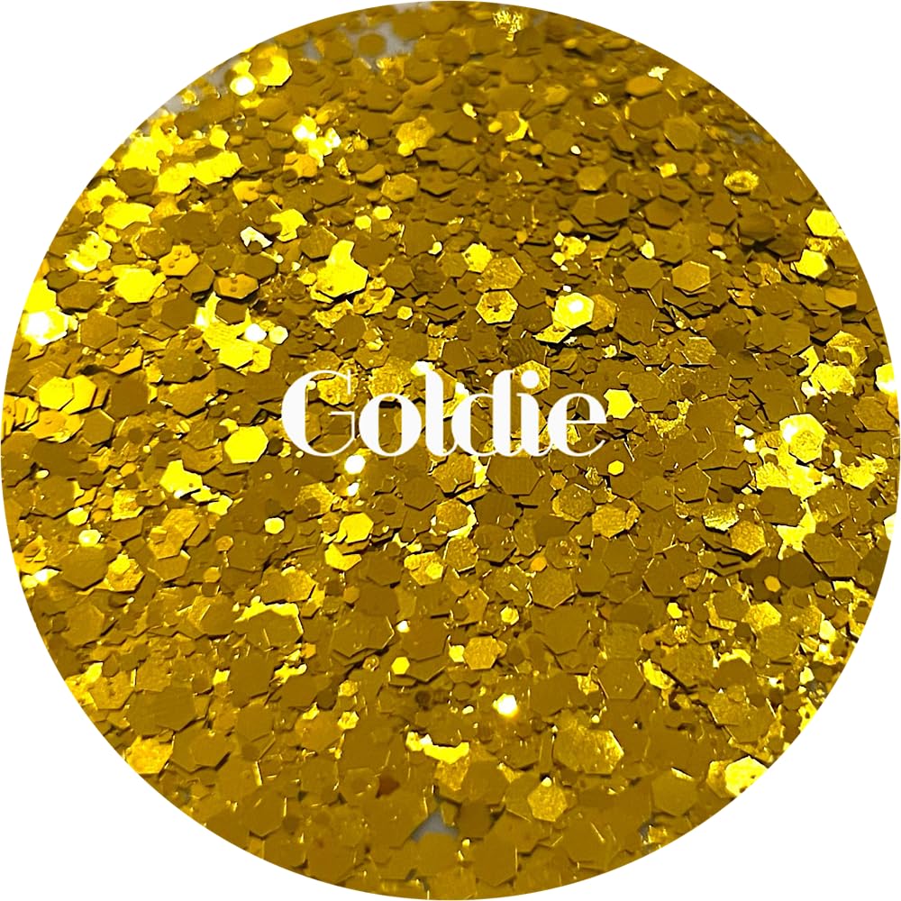 Gold Polyester Glitter | Craft Glitter | Glitter for Arts & Crafts | Tumblers | Cosmetics | Nails | Epoxy Resin Art | Slime | DIY | Body Glitter | 1