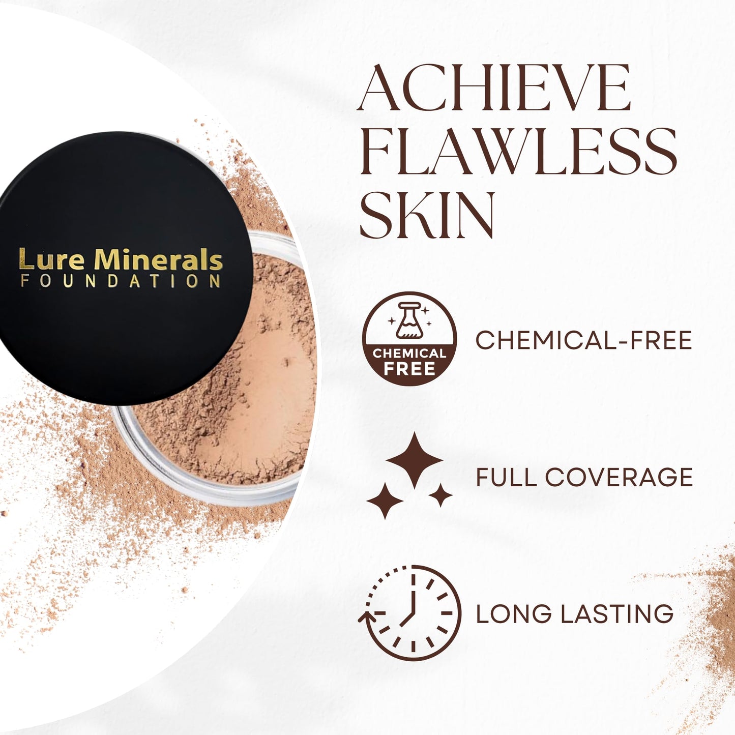 ASC Lure Mineral Foundation Loose Powder 8g Sifter Jar- free of Harmful Ingredients (Compare to Bare Minerals (Matte- Medium Beige 8 g)