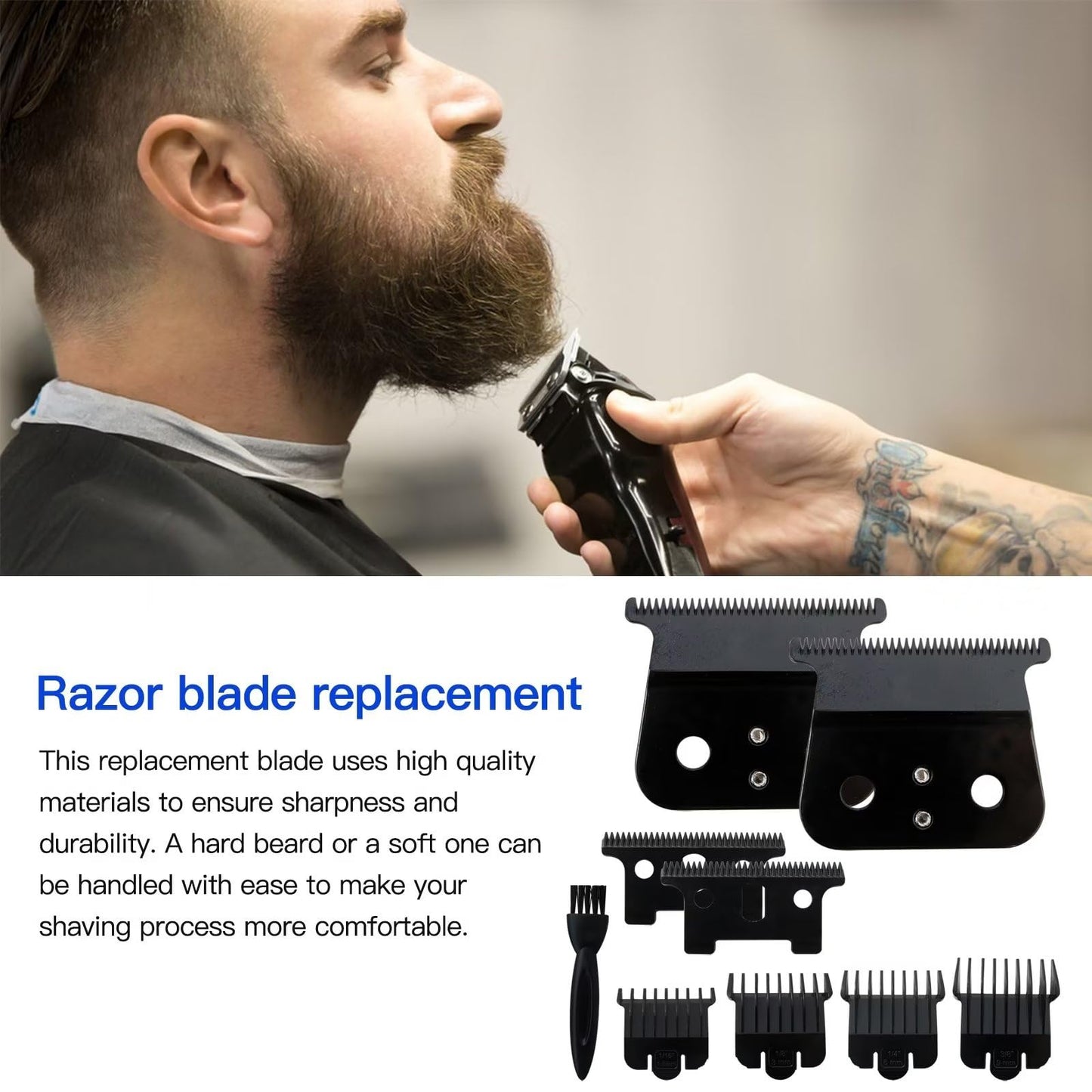 2Pack Black Replacement T Blade Fit for Andis T Outline-r GTX GTO with Clipper Guard Beauty and Personal Care USonline911