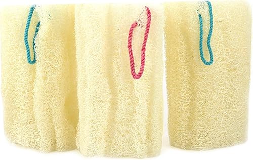 NileCart Loofah Pack of 3 Scrubbies for Body 6 in. Egyptian Loofah Sponge - Natural Exfoliating Body Scrubber Shower Loofah | Body Scrubber Exfoliator