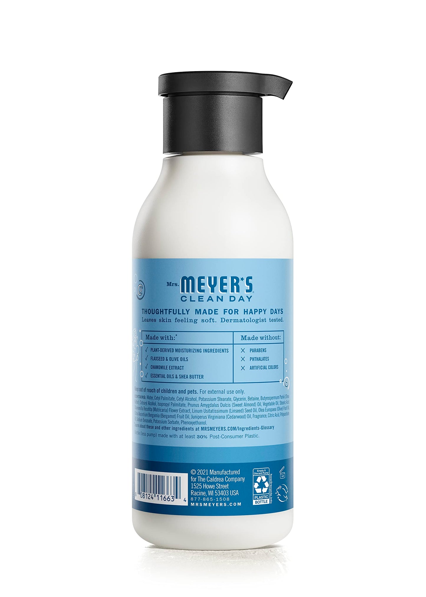 MRS. MEYER'S CLEAN DAY Body Lotion for Dry Skin, Non-Greasy Moisturizer Made with Essential Oils, Rain Water, 15.5 oz