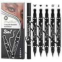 5 PCS Black Liquid Winged Eyeliner Stamp Pen Makeup Tools,Double-side Eyeliner Stamps Pencil Set,Waterproof & Long Lasting Smudgeproof Eye Liner