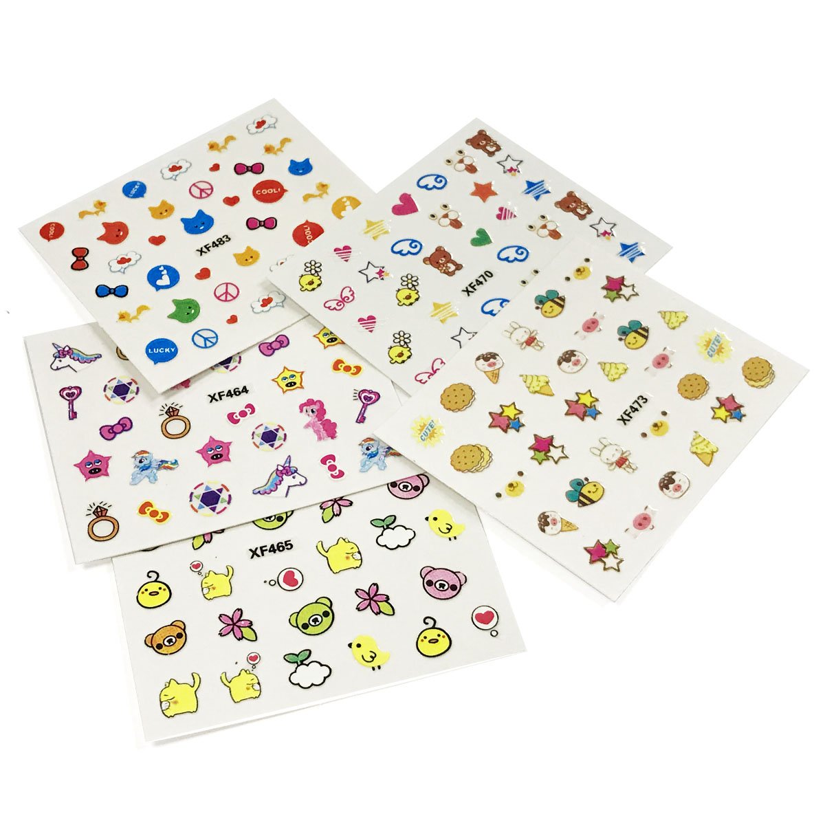 ALLYDREW Funky Cute Funky Patterns Nail Art Nail Stickers 3D Nail Decals, 10 Sheets (300+ Nail Stickers) Beauty & Personal Care allydrew