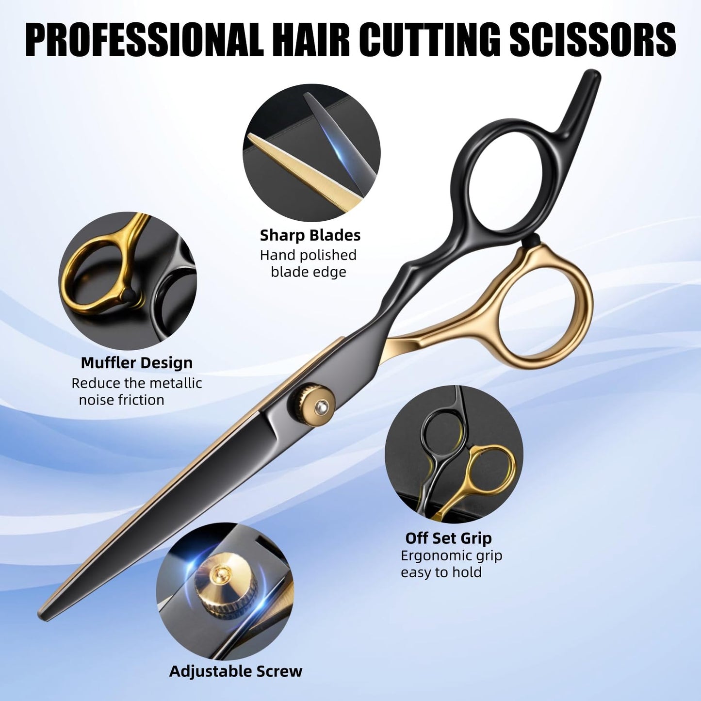 13 PCS Hair Cutting Scissors Shears Kits?Professional Haircut Scissors Kit with Cutting Scissors?6.5 Inches Hair Cutting Scissors Kit Beauty and Personal Care WFOEJEJ