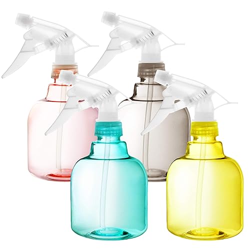 Youngever 4 Pack Empty Color Plastic Round Spray Bottles 16 Ounce