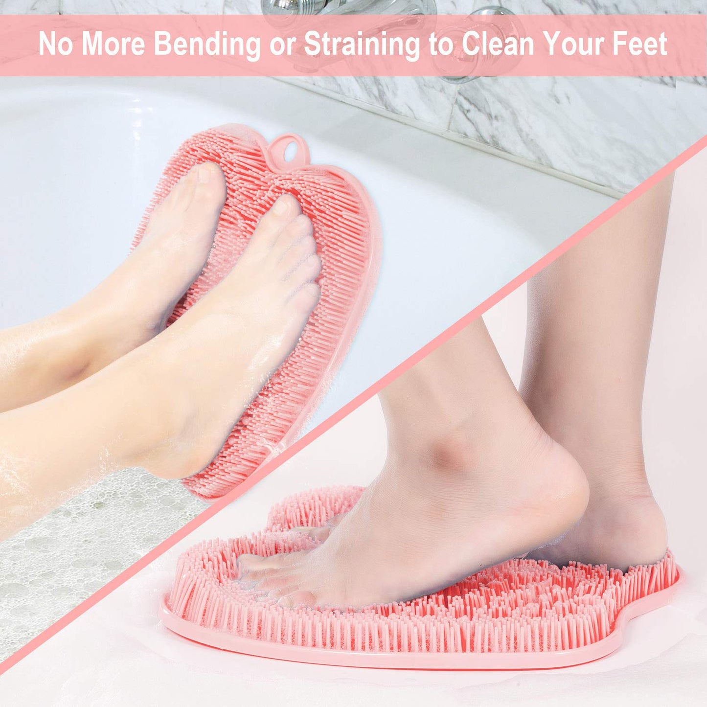 BESKAR XL Large Foot Scrubber Mat for Use in Shower - Shower Foot Cleaner to Eliminate Calluses Dead Skin, Foot Massager Mat for Men & Women to Soothe Beauty and Personal Care BESKAR