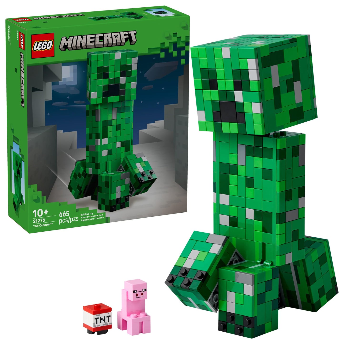 LEGO Minecraft The Creeper Action Figure 21276, Poseable Buildable Toy with Classic Minifigure, Fun Gift & Room Decor for Gamers Ages 10+