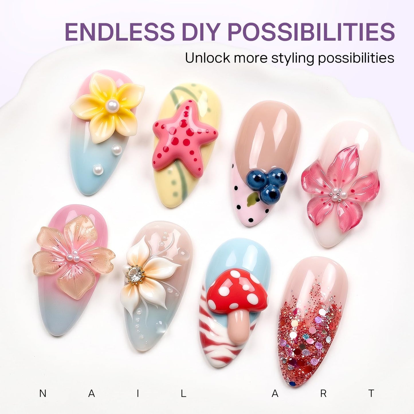 MIZHSE 3D Gel Nail Art Sculpting Molding Gel 3PCS Clear White & Nail Lamp Beauty and Personal Care MIZHSE