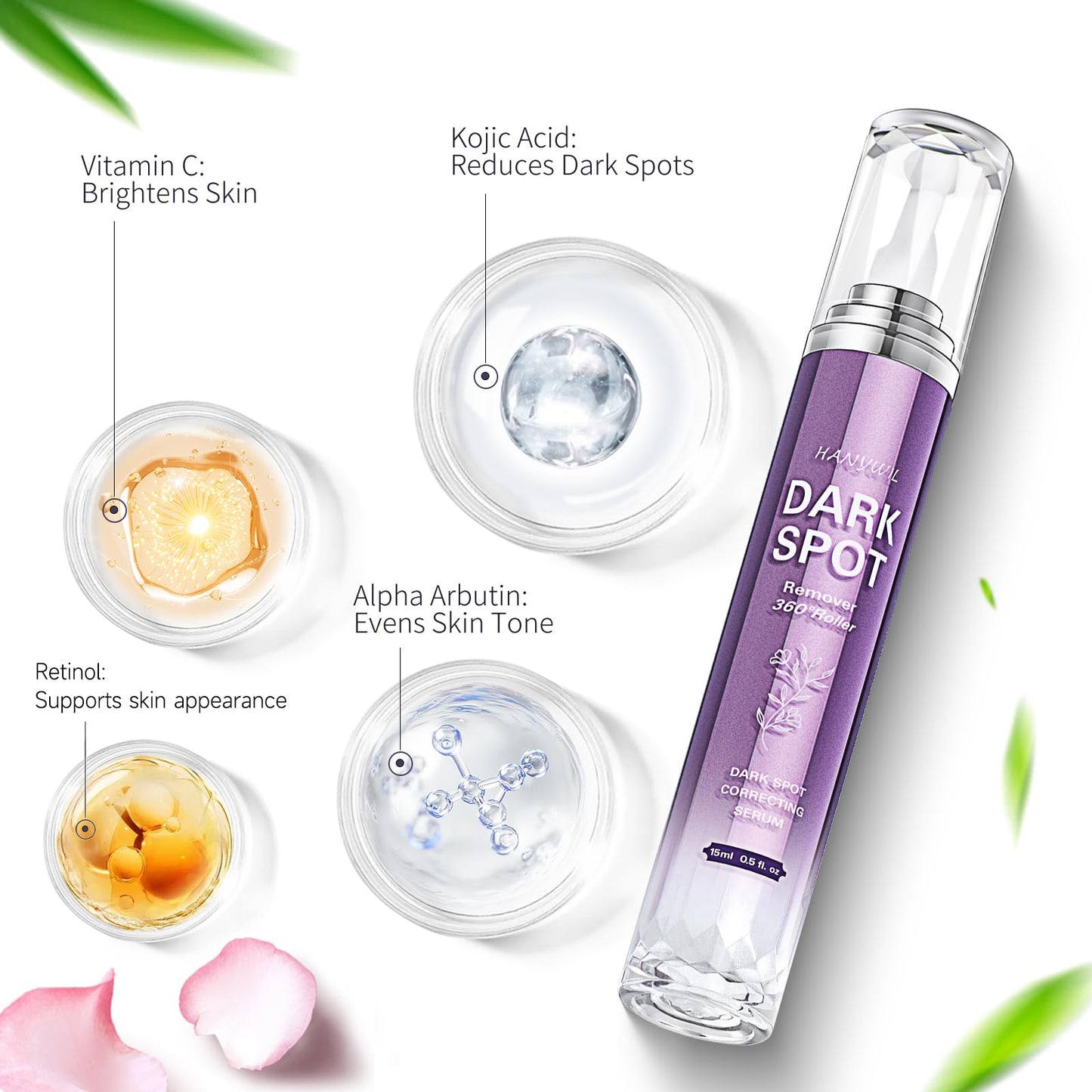 HANYWIL Dark Spot Remover for Face and Body, Dark Spot Corrector Serum, Age Spot Sun Spot Freckles Brown Spot Remover, Melasma Treatment for Face