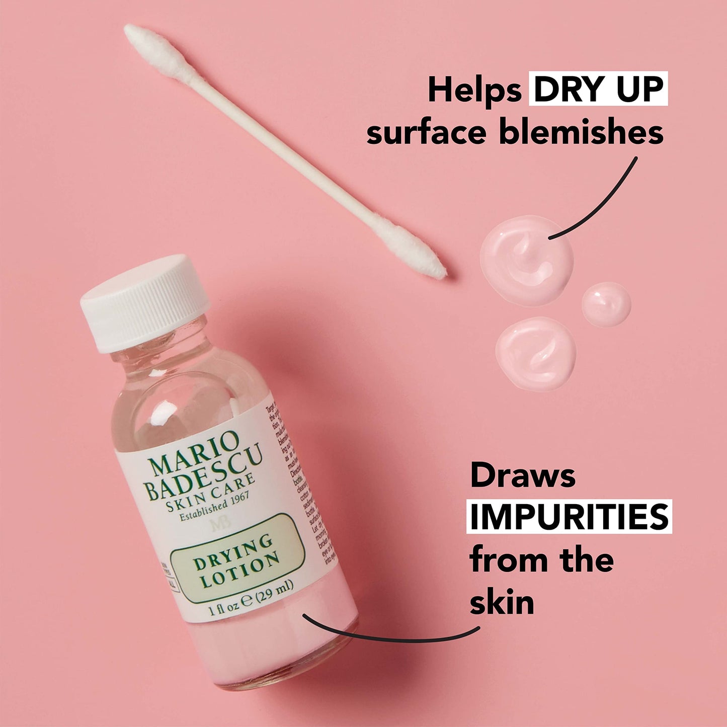 Mario Badescu Drying Lotion for All Skin Types | Fast-Acting Blemish Spot Treatment with Salicylic Acid, Sulfur and Zinc Oxide | Dries Surface