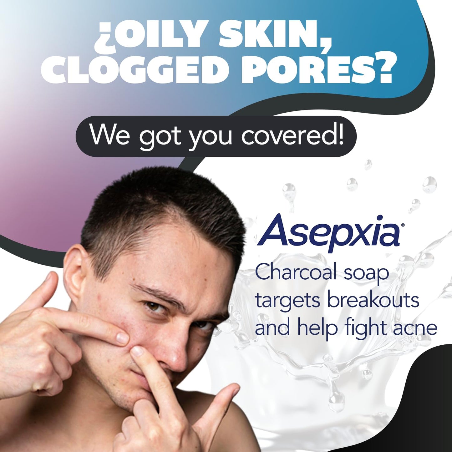 Asepxia Salicylic Acid & Activated Charcoal Bar Soap | Acne Treatment, Reduces Pimples & Blemishes, Deep Cleansing Facial Cleanser, Dries Out Acne