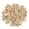 TMEEIHNSS 100Pcs Wooden Alphabet Tiles Scrabble Replacement Letters for Board Games, Wedding Frame and Wall Art (100)