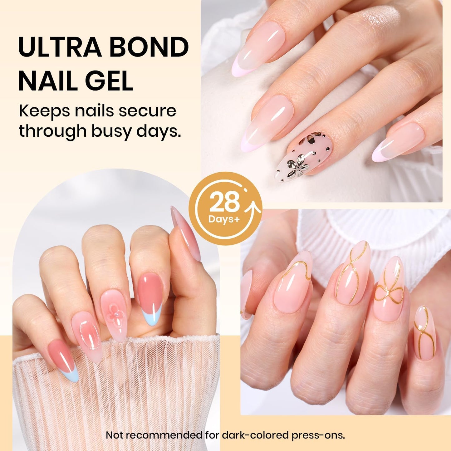 Beetles Solid Nail Glue Gel for False Tips, Poly Extension Gel Nail Kit All in One Kit for Nail Manicure Beginner Starter Kit DIY at Home Gift Beauty and Personal Care beetles Gel Polish