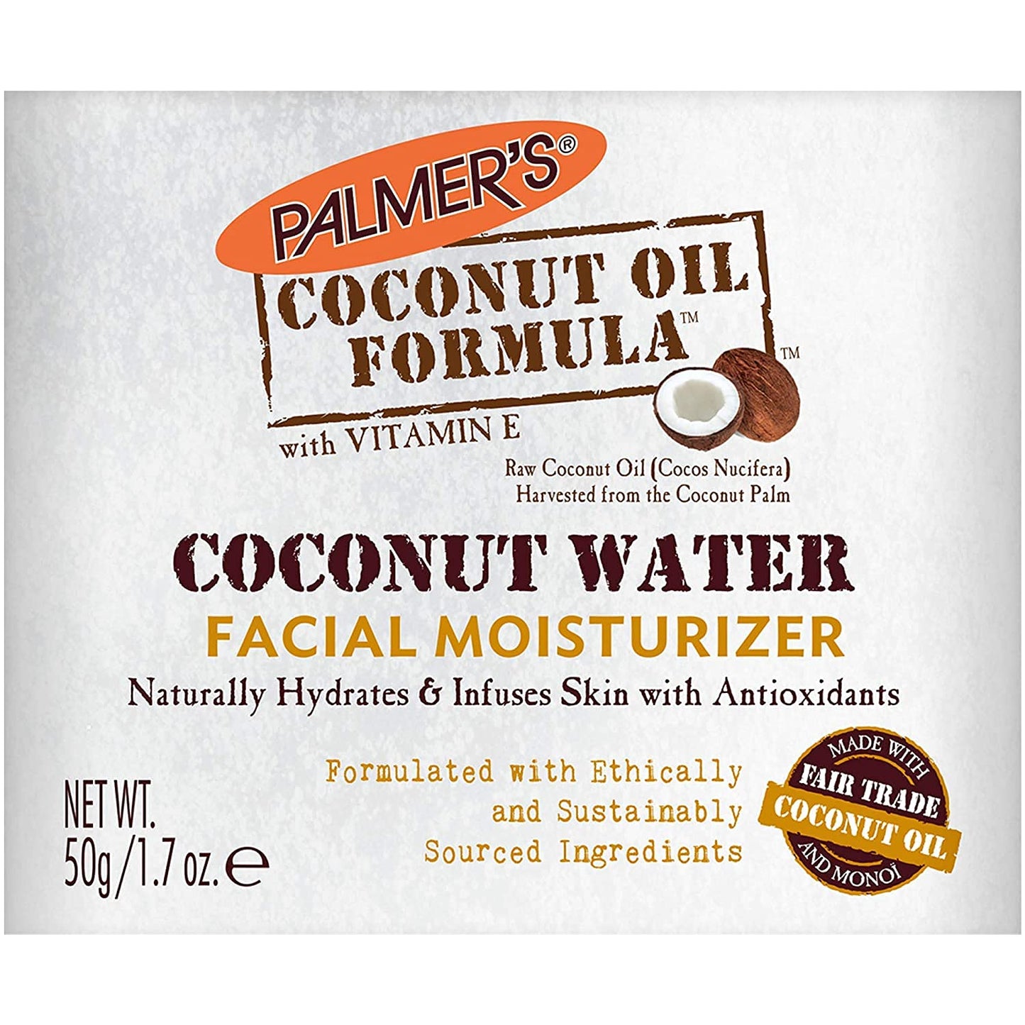 Palmers Coconut Hydrate Facial Moisturizer 1.7 Ounce Jar (Pack of 2)