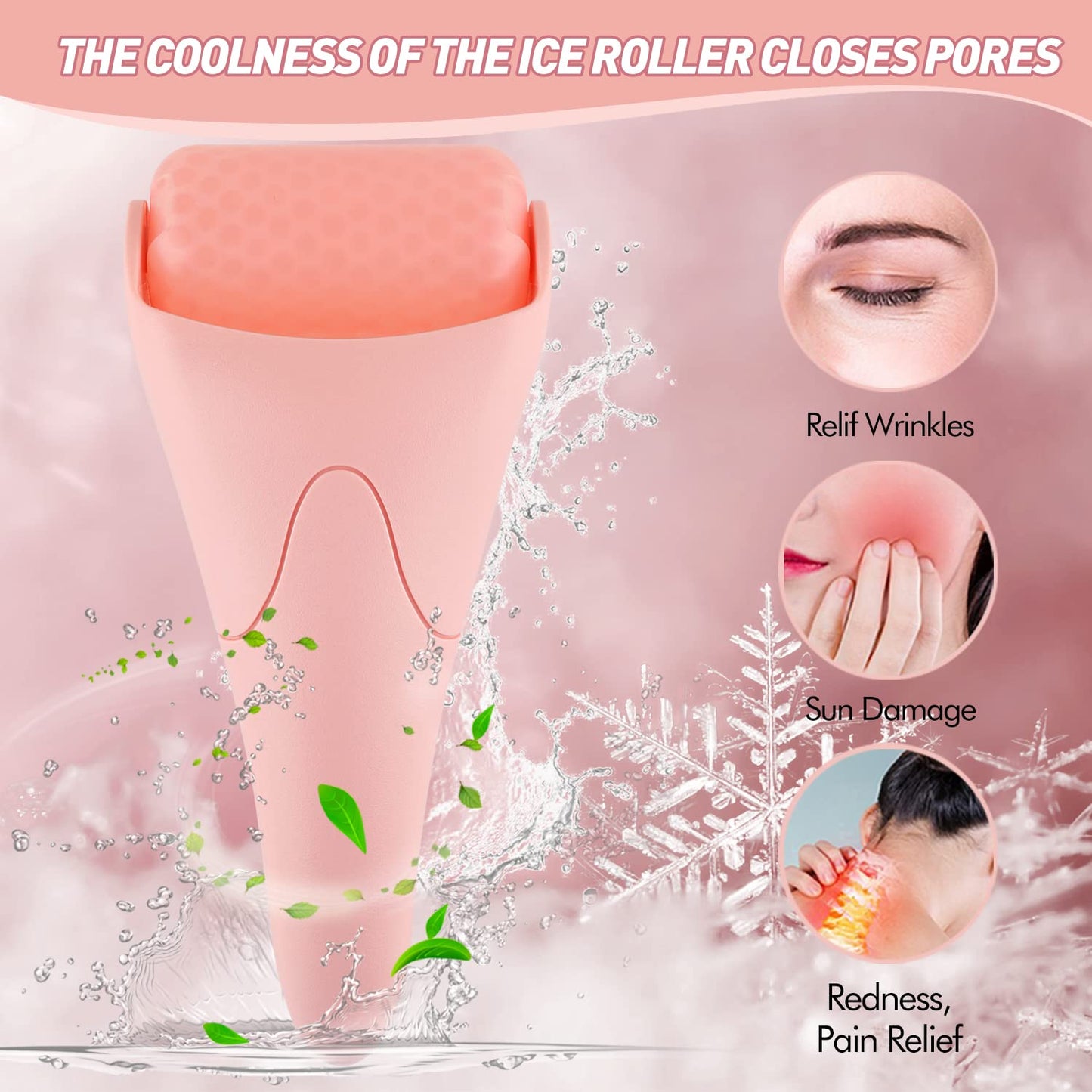 Fronnor Ice Roller for Face,Eyes,Women Gifts Idea,Therapeutic Cooling to Tighten Brighten Complexion and Reduce Wrinkles,Massager Under Eye