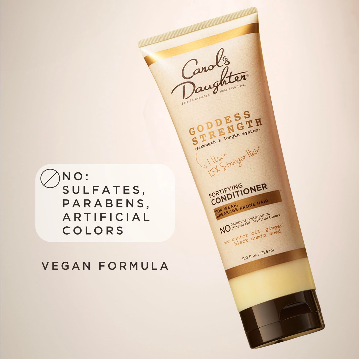 Carol's Daughter Goddess Strength Conditioner 11oz – Sulfate-Free with Castor Oil, Fortifies Weak Wavy, Coily & Curly Hair