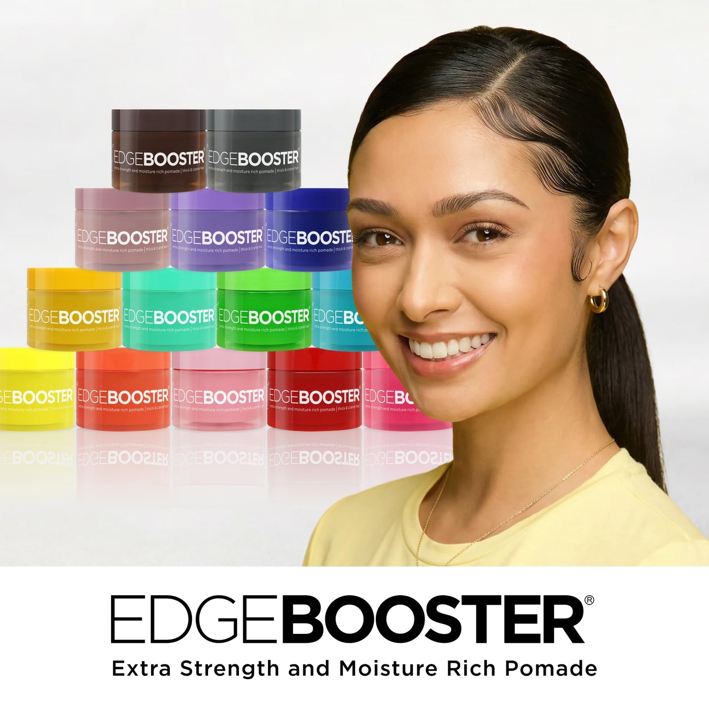 Style Factor Edge Booster Extra Strength & Moisture Rich Pomade | Strong Hold Edge Control Gel for Thick & Coarse Hair | High Shine, Non-Greasy