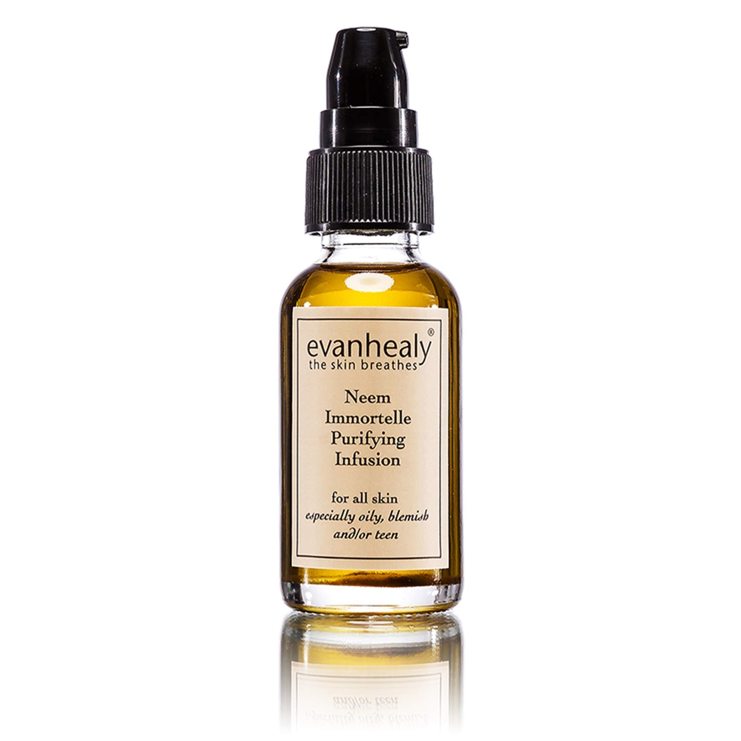 evanhealy Neem Immortelle Purifying Infusion | Facial Oil Serum & Cleanser for Congested & Sensitive Skin | Pore Minimizer Serum for Face | Balancing Beauty & Personal Care evanhealy