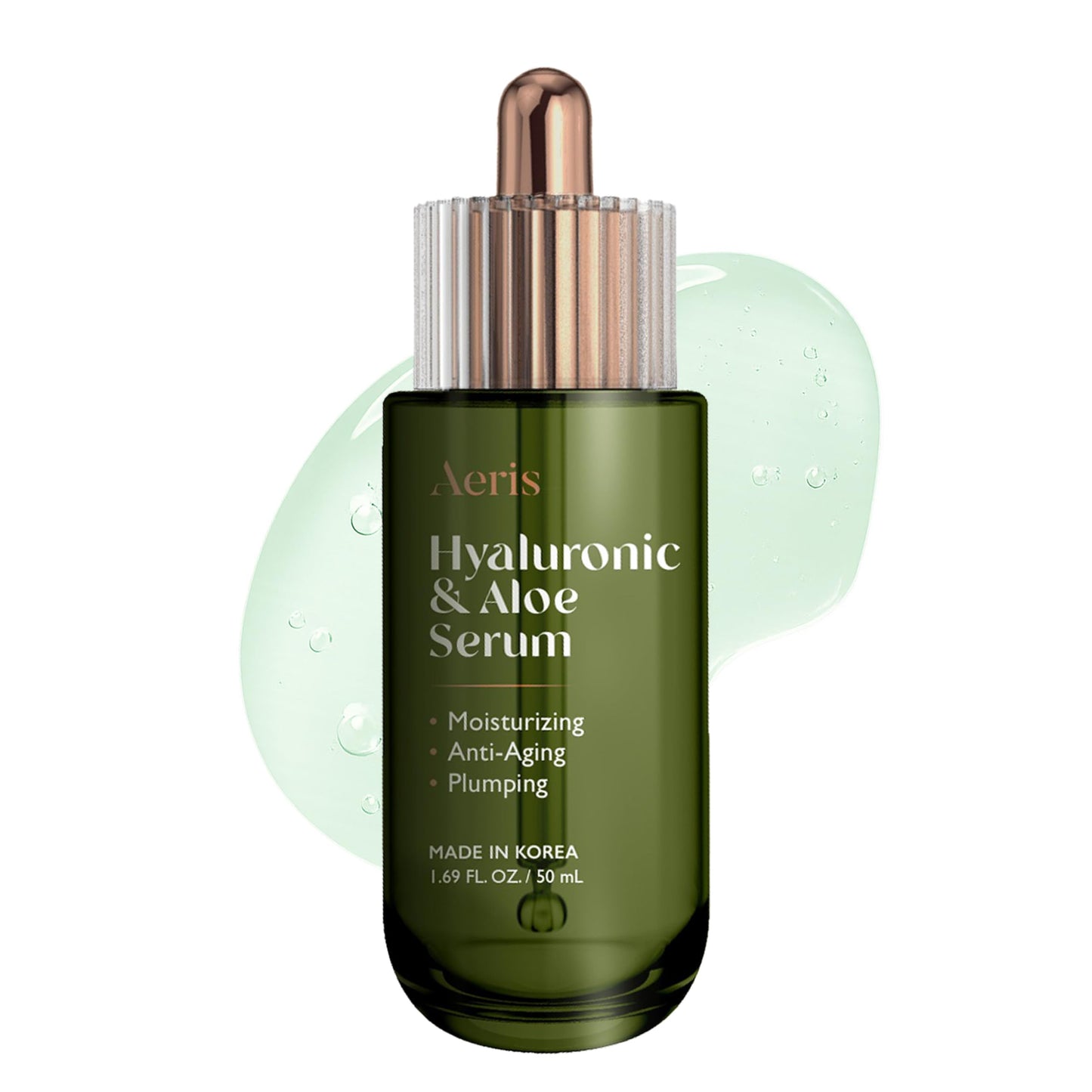 Aeris Hyaluronic Acid Serum for Face with Aloe - Ultra Hydrating & Soothing Formula For Dry, Sensitive Skin - Dermatologist Tested, Anti-Aging, Korean