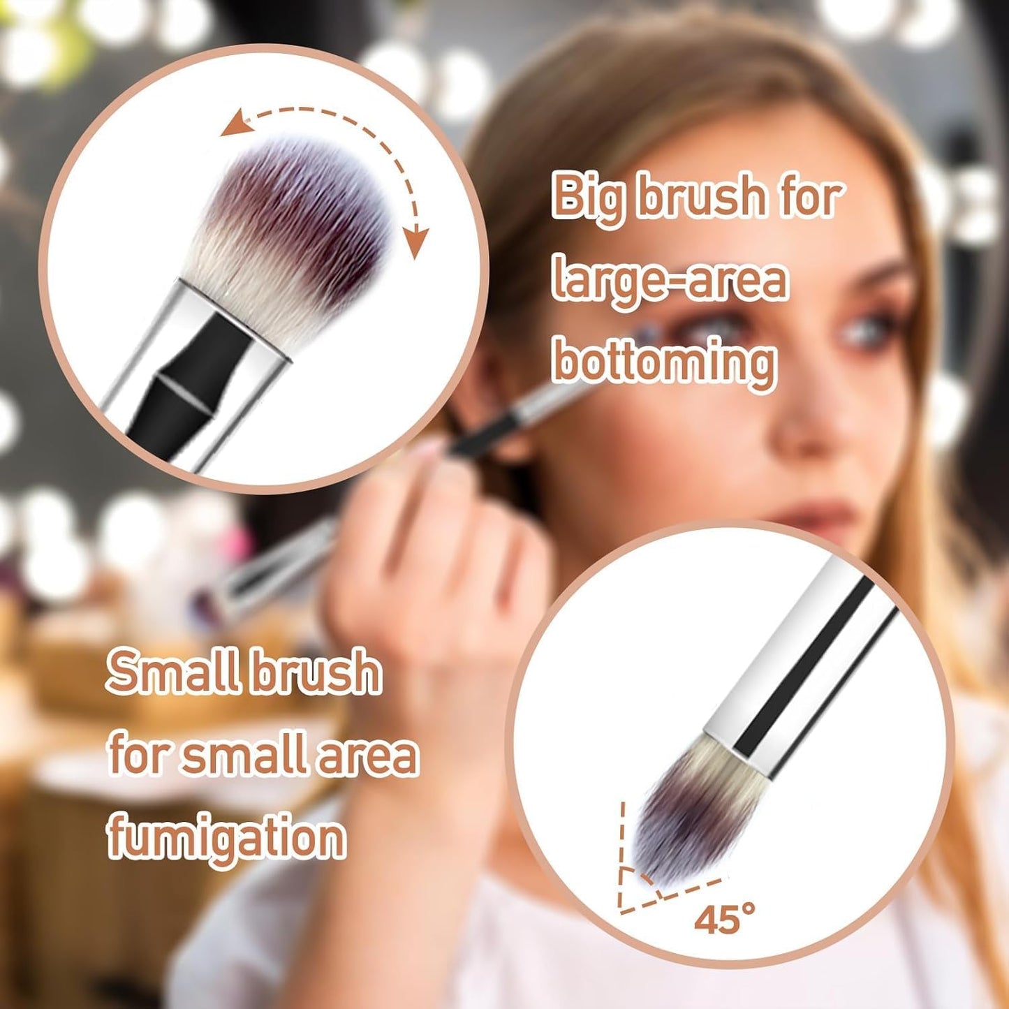 MUIIGOOD 3Pcs Eyeshadow Brush Eye Makeup Brush Professional Blending Eyeshadow Makeup Brushes for Concealer Eyebrows Eyeliner Soft Hairs Makeup Tool Beauty and Personal Care MUIIGOOD