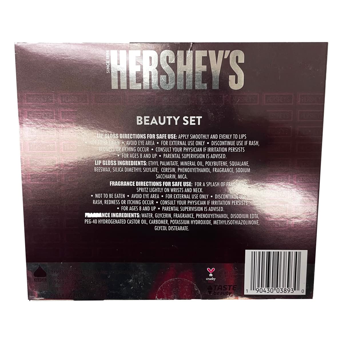Taste Beauty 2-Piece Milk Chocolate Scented Fragrance and Flavored Lip Gloss Set by Hershey