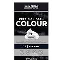 John Frieda Precision Foam Colour, Blue Black 2A, Full-coverage Hair Color Kit, Anti-Fade Gray Coverage, Deep Color Saturation Hair Dye, 1 Application