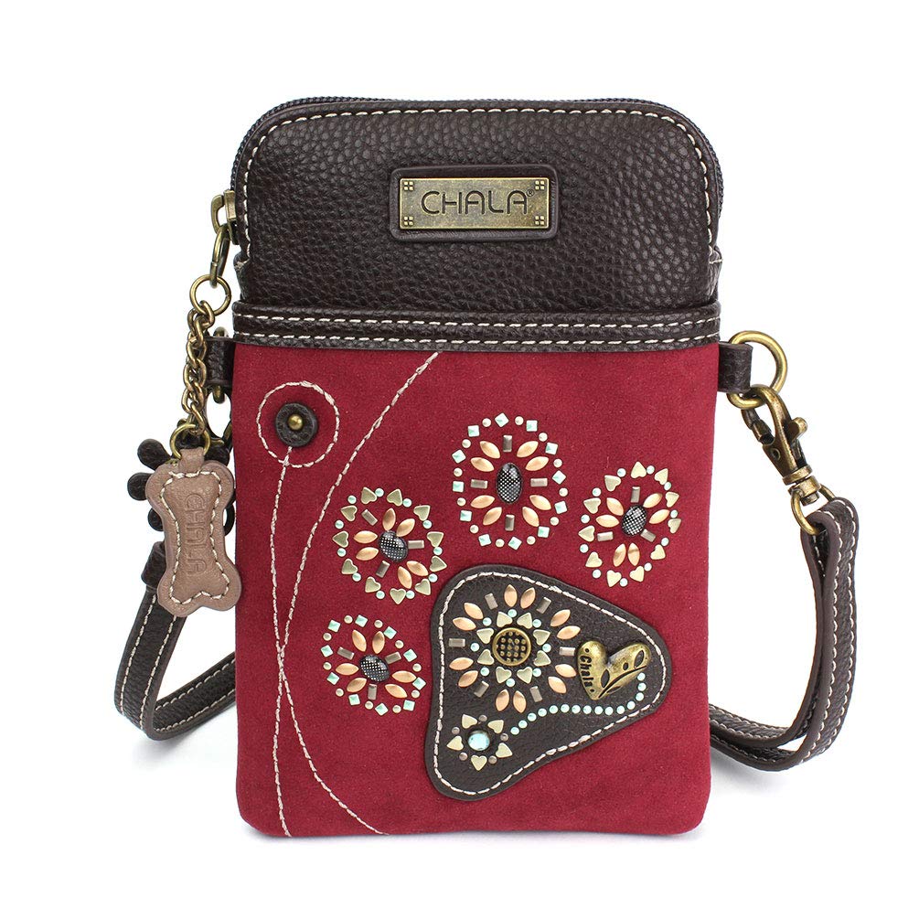 CHALA Crossbody Cell Phone Purse | Women's Wristlet Handbags with Adjustable Strap (Dazzled Paw)