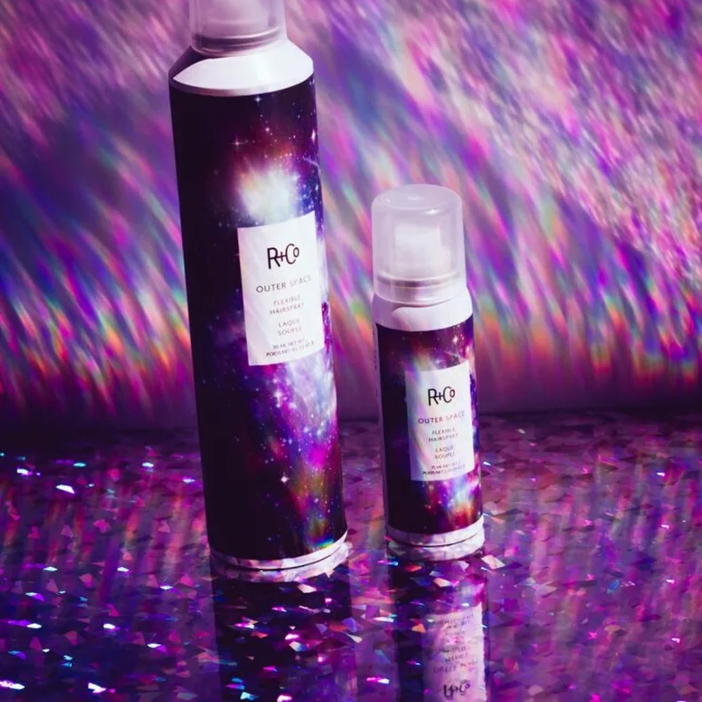 R+Co Outer Space Flexible Hairspray - Light Hold Hairspray for All Hair Types - Adds Shine, Volume & Flexible, Long-Lasting Hold - Vegan