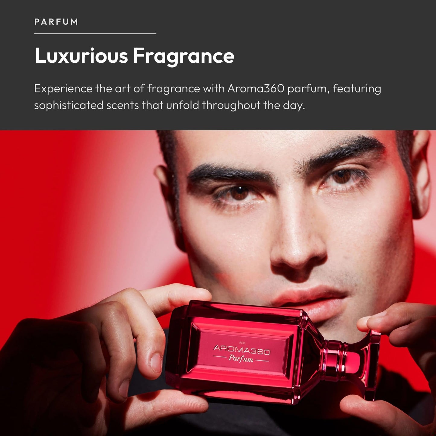 Aroma360 Women's Perfume - Luxurious Fragrance - Notes of Grapefruit, Amber, Peppercorn & Sea Moss - Red, 50mL/1.7 fl oz