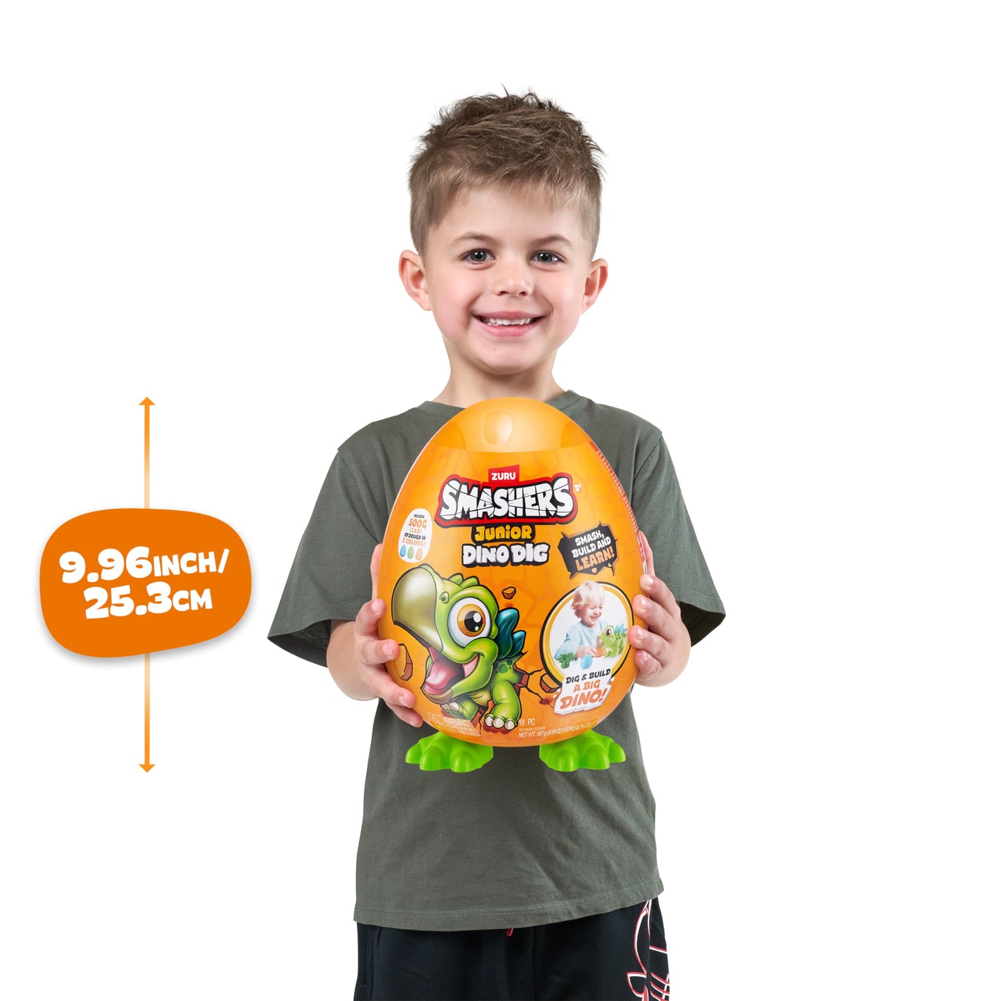 Smashers Junior Dino Dig Small Egg (Triceratops) by ZURU 12+ Surprises Compounds Mold Dinosaur Preschool Toys Build Construct Sensory Play - 3 Years +