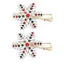 CENAPOG Christmas Hair Clips for Women Novelty Xmas Tree Hairpins Shiny Rhinestone Snowflake Jingle Bell Hair Barrettes for Festive Hair Accessories