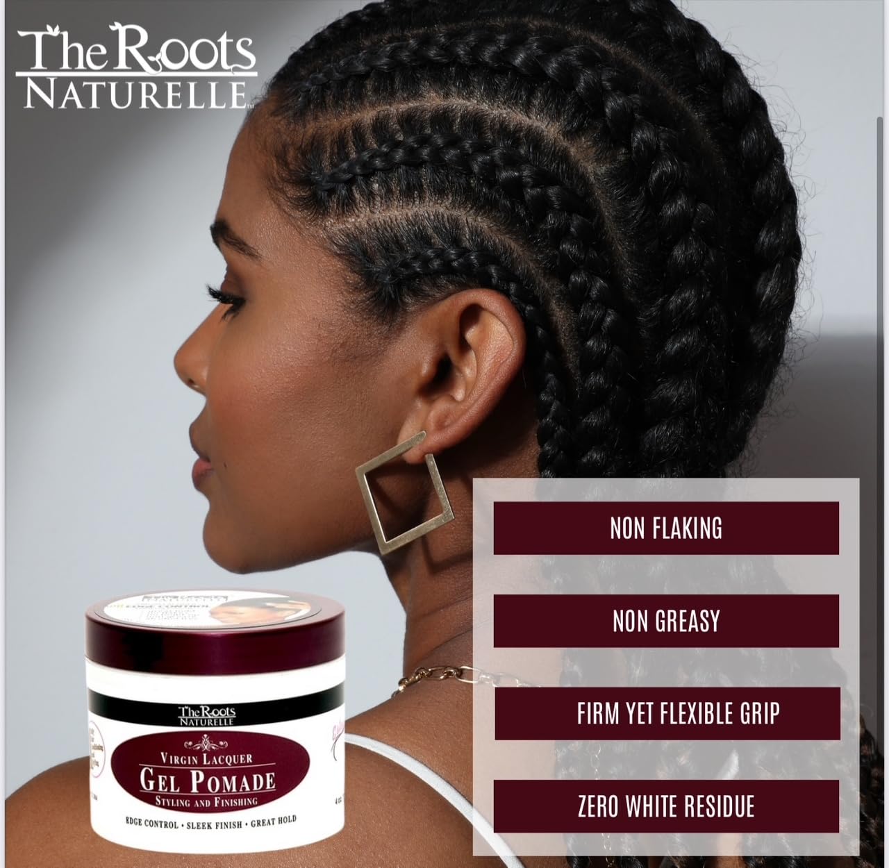 Virgin Lacquer Gel Pomade For Edges, Locks, Twist, Mens Grooming and Braids Control (8 oz Jar)
