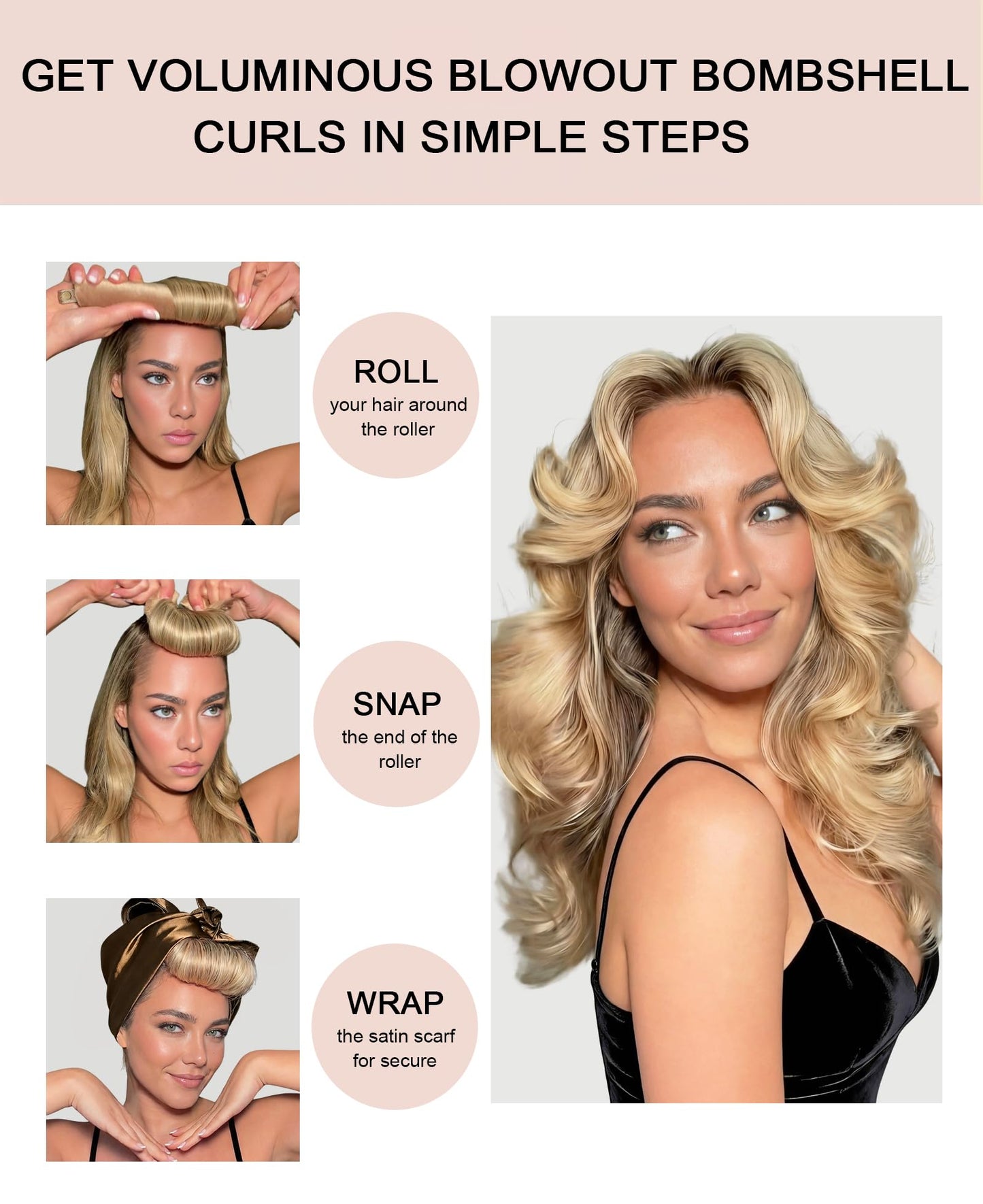 Classic Heatless Curls Overnight Rods - Upgraded Directional Grip Velvet Heatless Hair Curler to Sleep in No Heat Heatless Curling Flexi Rods Foam Beauty and Personal Care RIFFIN