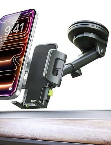 Bracketron Cell Phone Holders for Your Car - TripGrip Extend Phone Holder for Car Dashboard & Windshield, One-Hand Release, 360 Rotation, Suction Cup…
