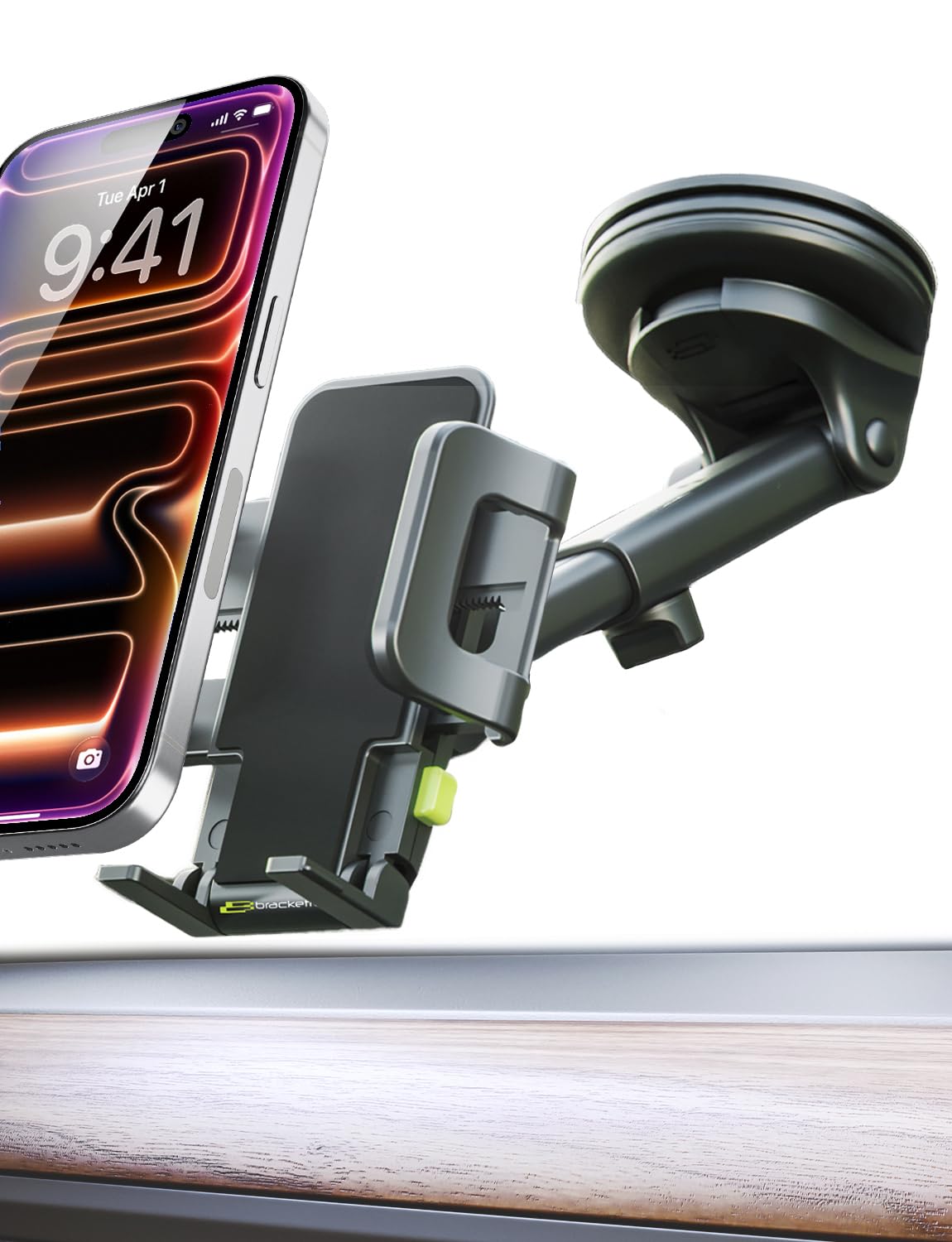 Bracketron Cell Phone Holders for Your Car - TripGrip Extend Phone Holder for Car Dashboard & Windshield, One-Hand Release, 360 Rotation, Suction Cup…