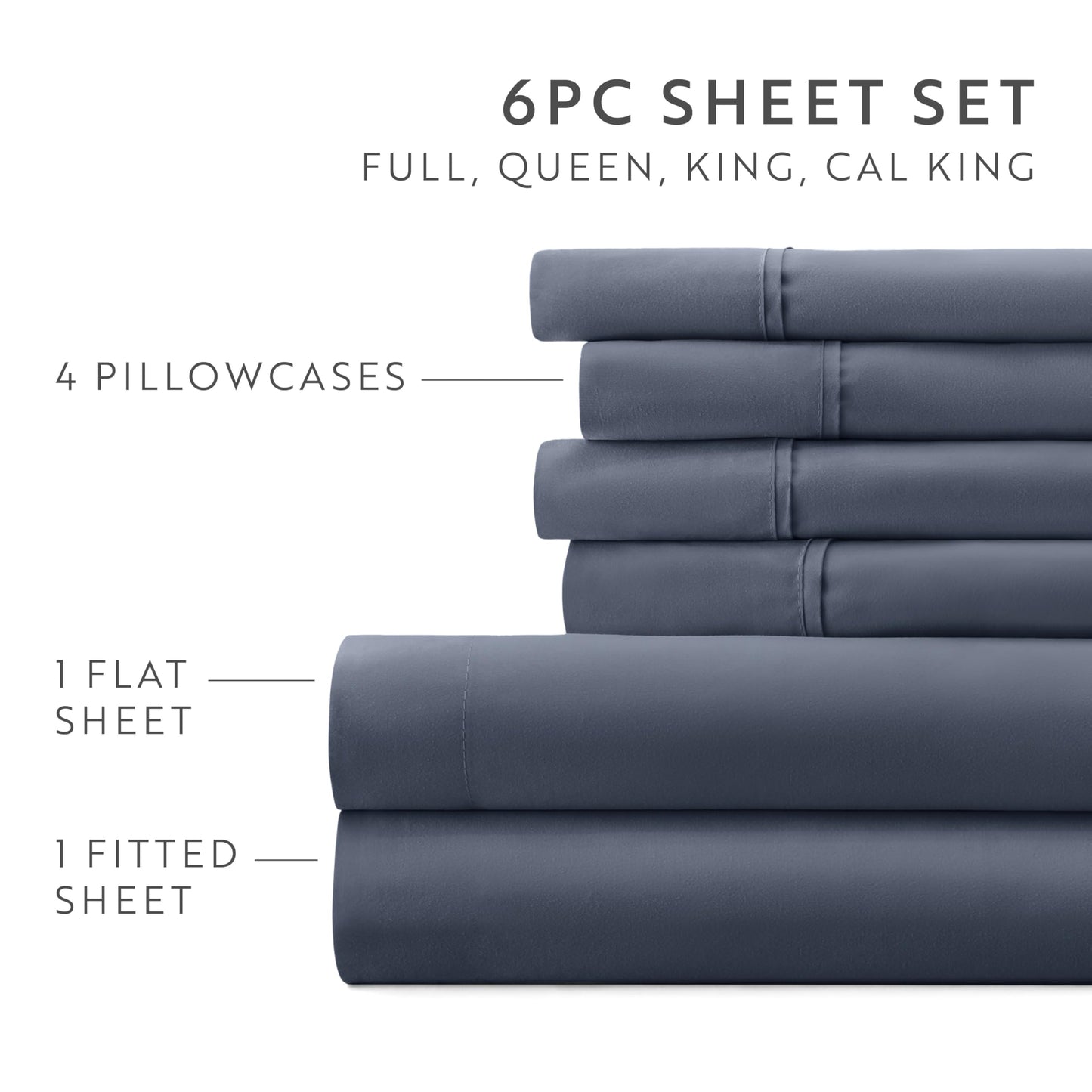 Linen Market 6 Piece Full Sheets Set (Stone) - Sleep Better Than Ever with These Ultra-Soft & Cooling Bed Sheets for Your Full Size Bed - Deep Pocket