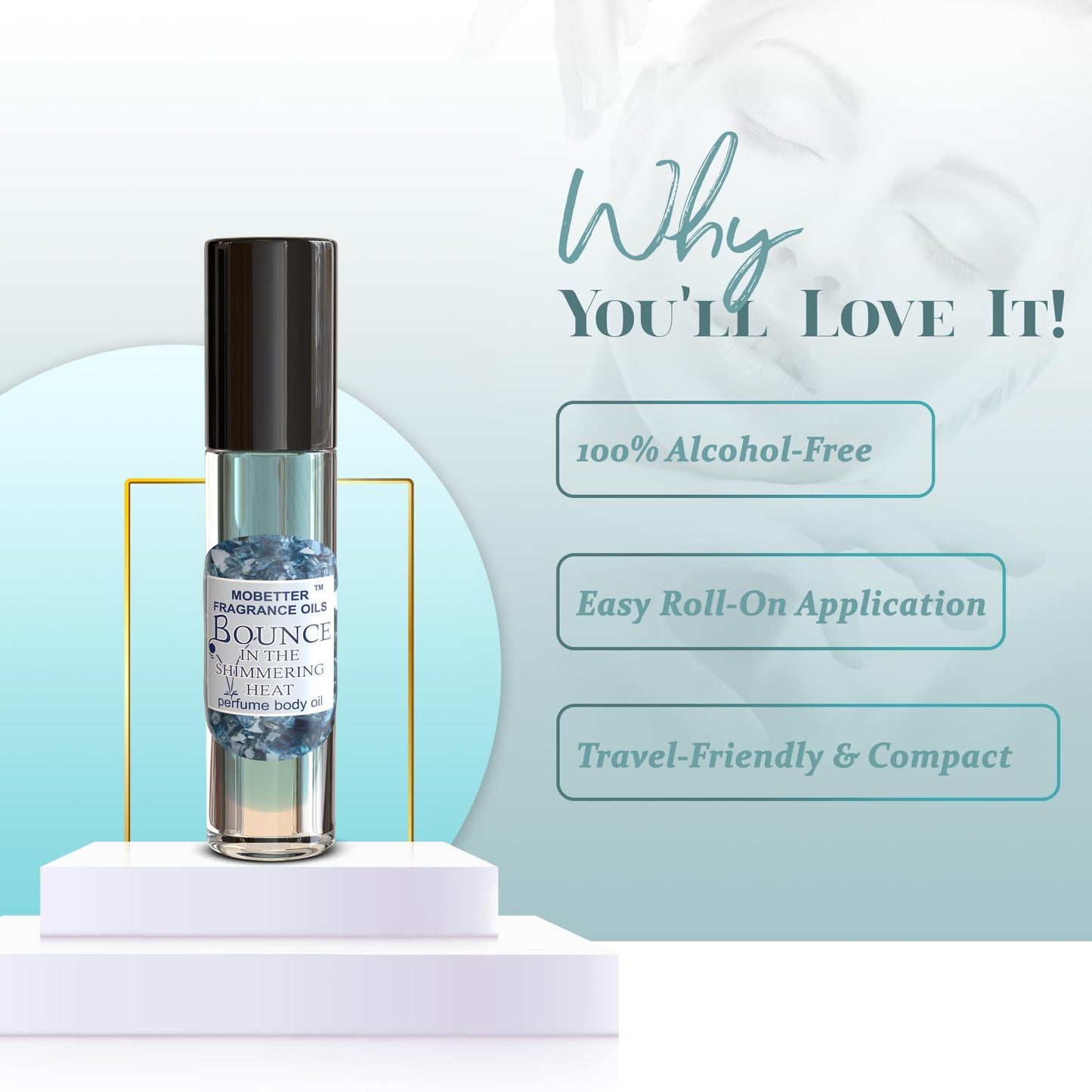 MOBETTER FRAGRANCE OILS Bounce in the Shimmering Heat Perfume Body Oil for Women | Long-Lasting Alcohol-Free Roll-On Scent | Pure Uncut Shimmering