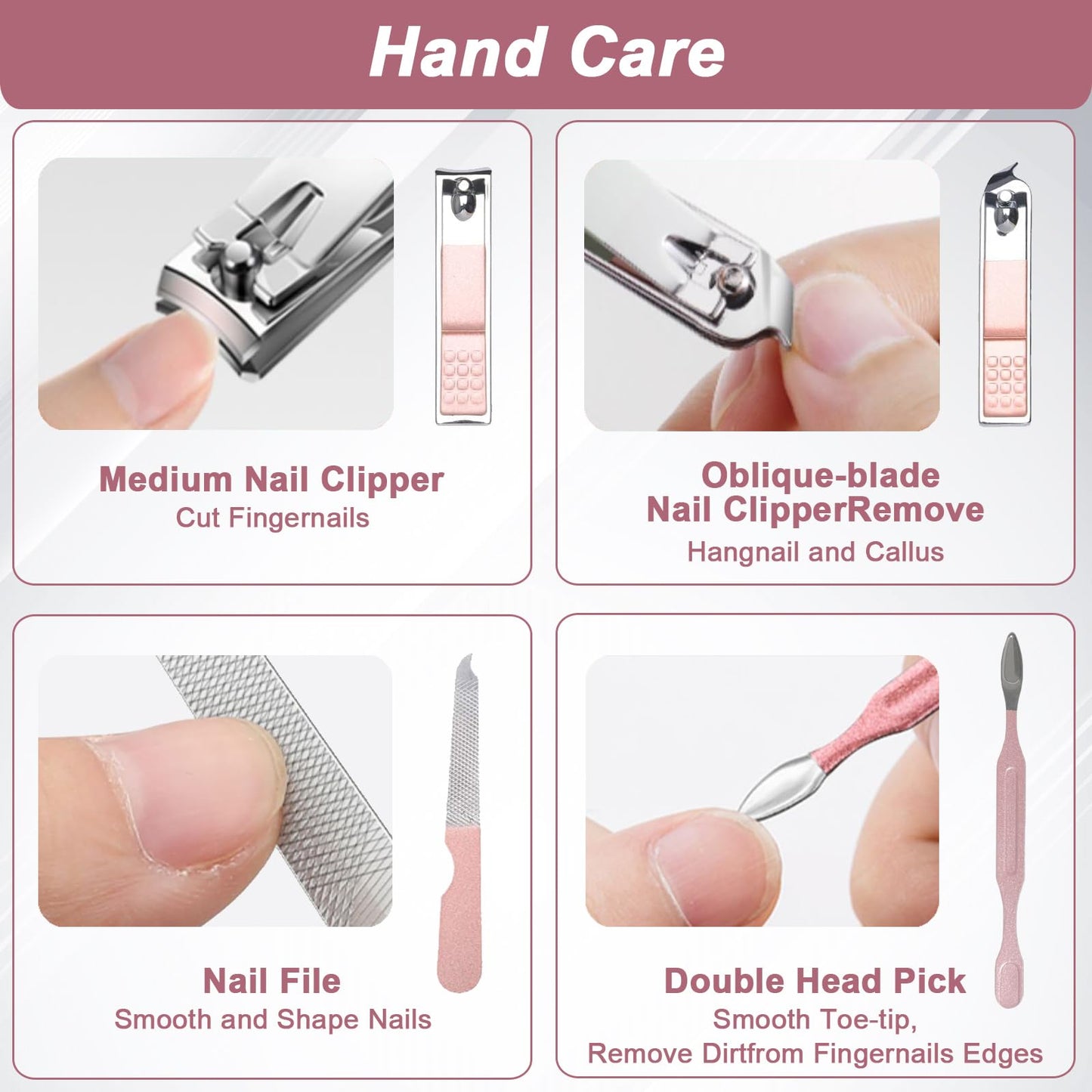 WOXVM Premium Manicure Set, 7 in 1 Professional Nail Clippers Scissors Pedicure Kit, Stainless Steel Cuticle Nail Care Tools with Luxurious Travel Beauty and Personal Care WOXVM