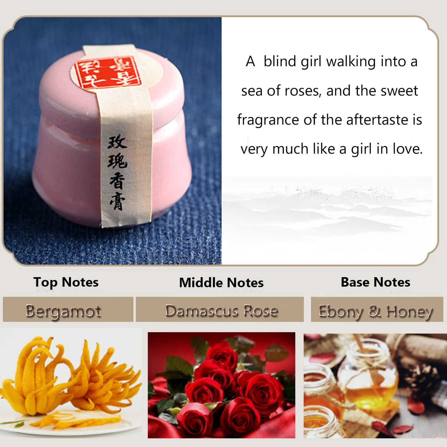 Grospe 3PCS Solid Balm Sets - Solid Perfume Portable Pocket Ceramic Jar - Perfect for Travel Use - Natural Rose Ambergris Ebony Fragrance for Men