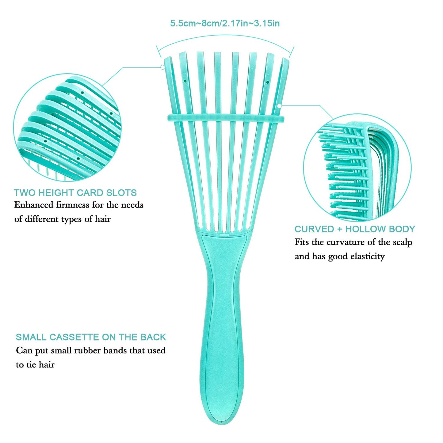 2 Pieces Detangling Brush for Afro America/African Hair Textured 3a to 4c Kinky Wavy/Curly/Coily/Wet/Dry/Oil/Thick/Long Hair, Knots Detangler Easy