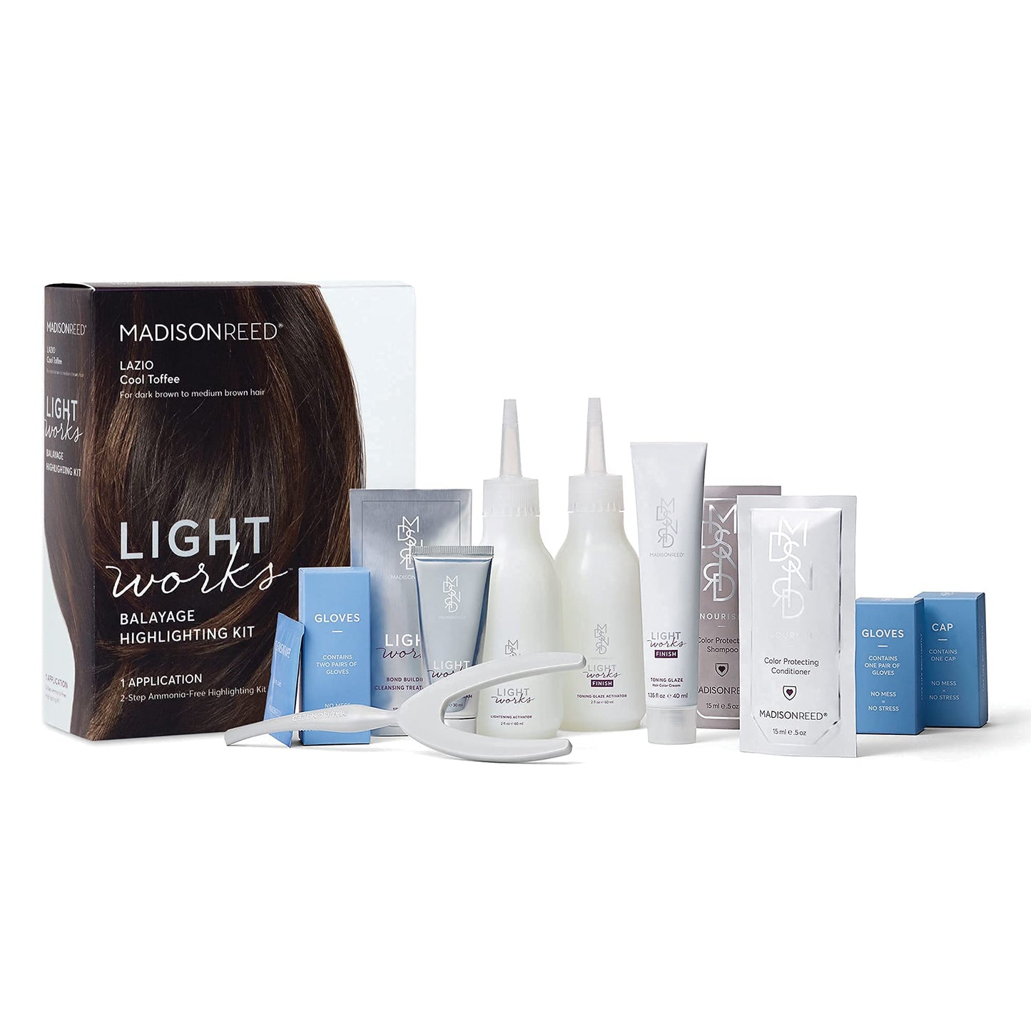 Madison Reed Light Works Balayage Highlighting Kit, Creates Natural-Looking Cool Toffee Highlights (Lazio - Brown), Amonia Free, Cruelty Free, 2 Step