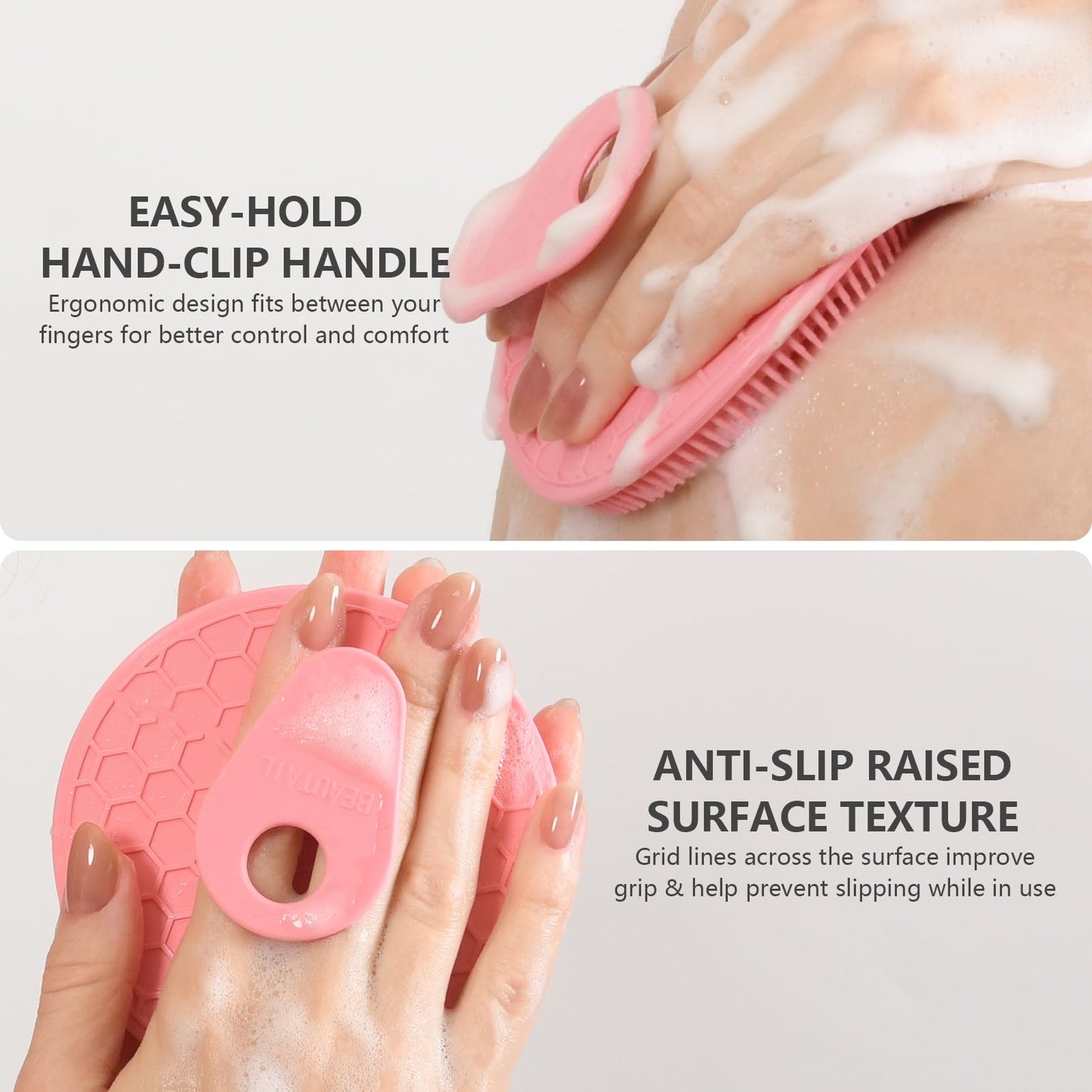 Silicone Body and Face Scrubber Set 5 Pack, BEAUTAIL Shower Bath Scrubber, Gentle Exfoliating Brush for Women Men Sensitive Skin, More Hygienic Than Beauty and Personal Care BEAUTAIL