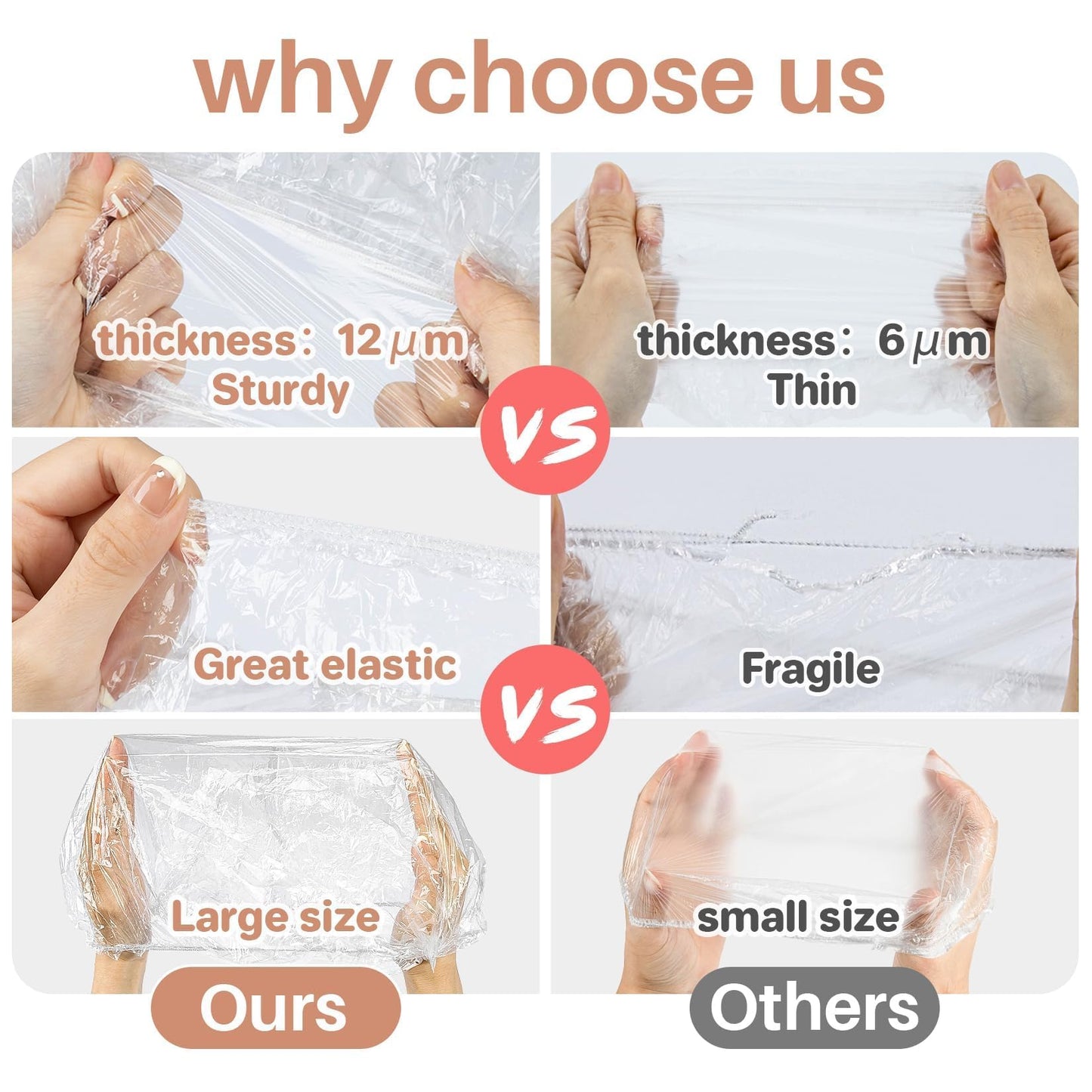 MAQIHAN 100 Disposable Shower Caps Large - Thickened Plastic Hair Caps for Deep Conditioning Shower Cap Reusable Waterproof for Women Men Hair Beauty and Personal Care MAQIHAN