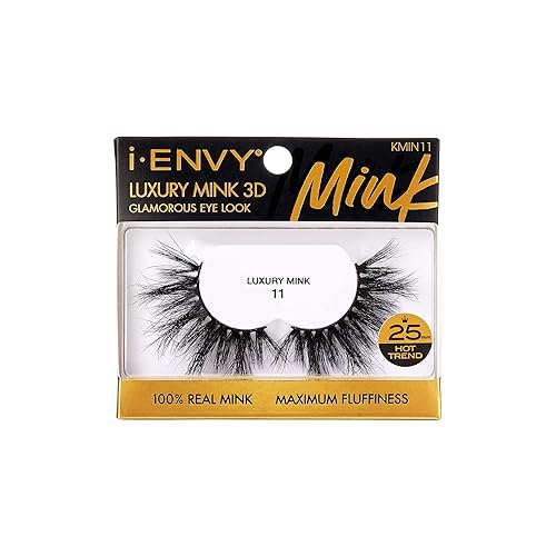 i-ENVY False Lashes Luxury Mink Collection Eyelashes 100% Real Mink Glamorous Eye Look Lashes Maximum Fluffiness 3D Multi-Curl Angle