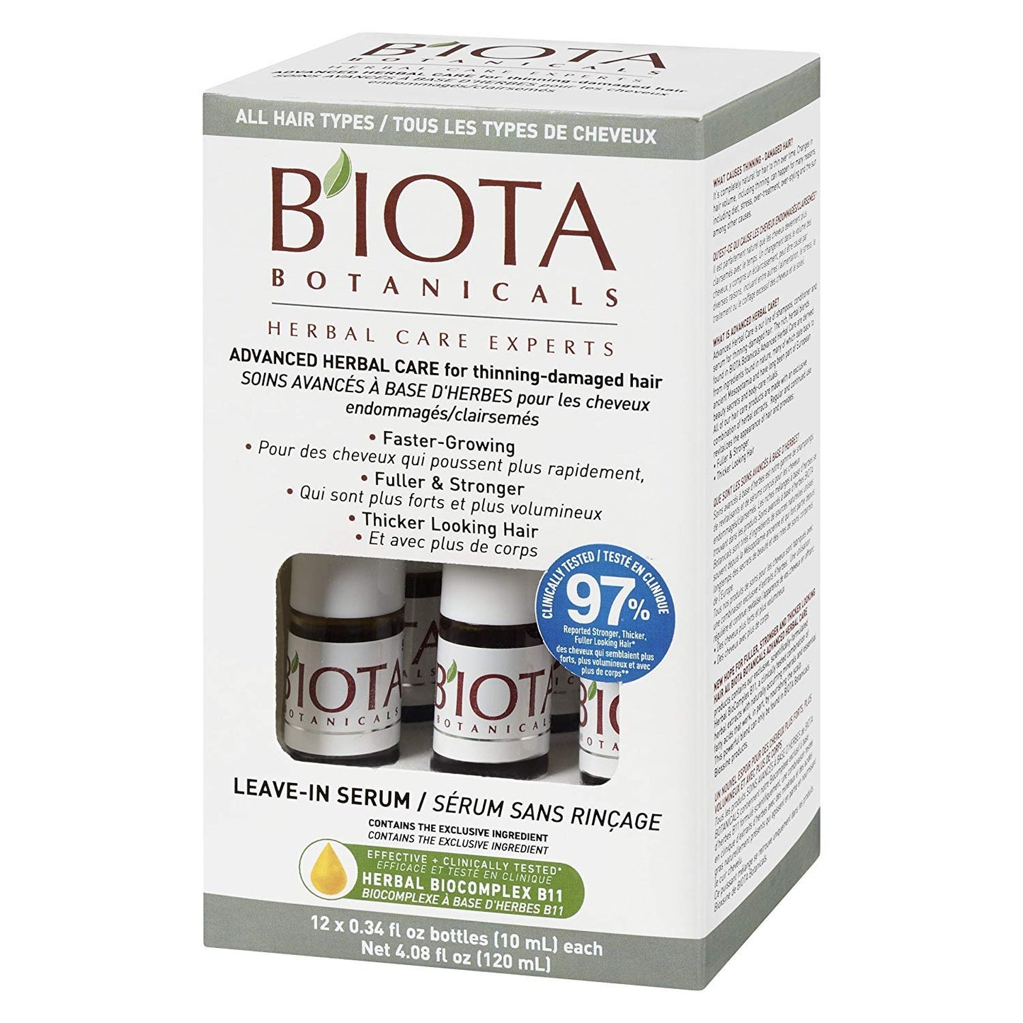 BIOTA BOTANICALS ADVANCED HERBAL CARE LEAVE-IN SERUM,12 count ,0.34 oz.