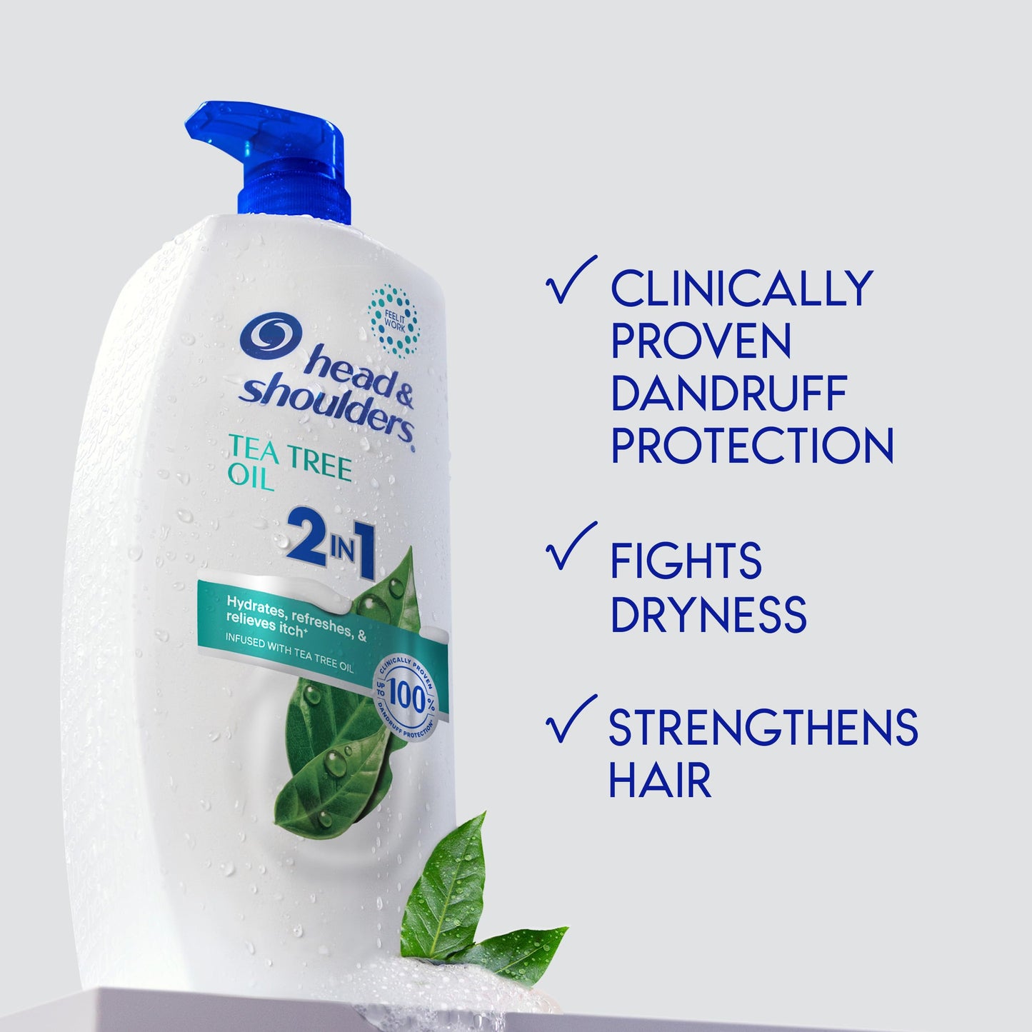 Head & Shoulders Anti-Dandruff Tea Tree Oil Shampoo and Conditioner with 1% Pyrithione Zinc, Tea Tree Oil 2 in 1 with Cooling, Relieves Itch Beauty and Personal Care Head & Shoulders