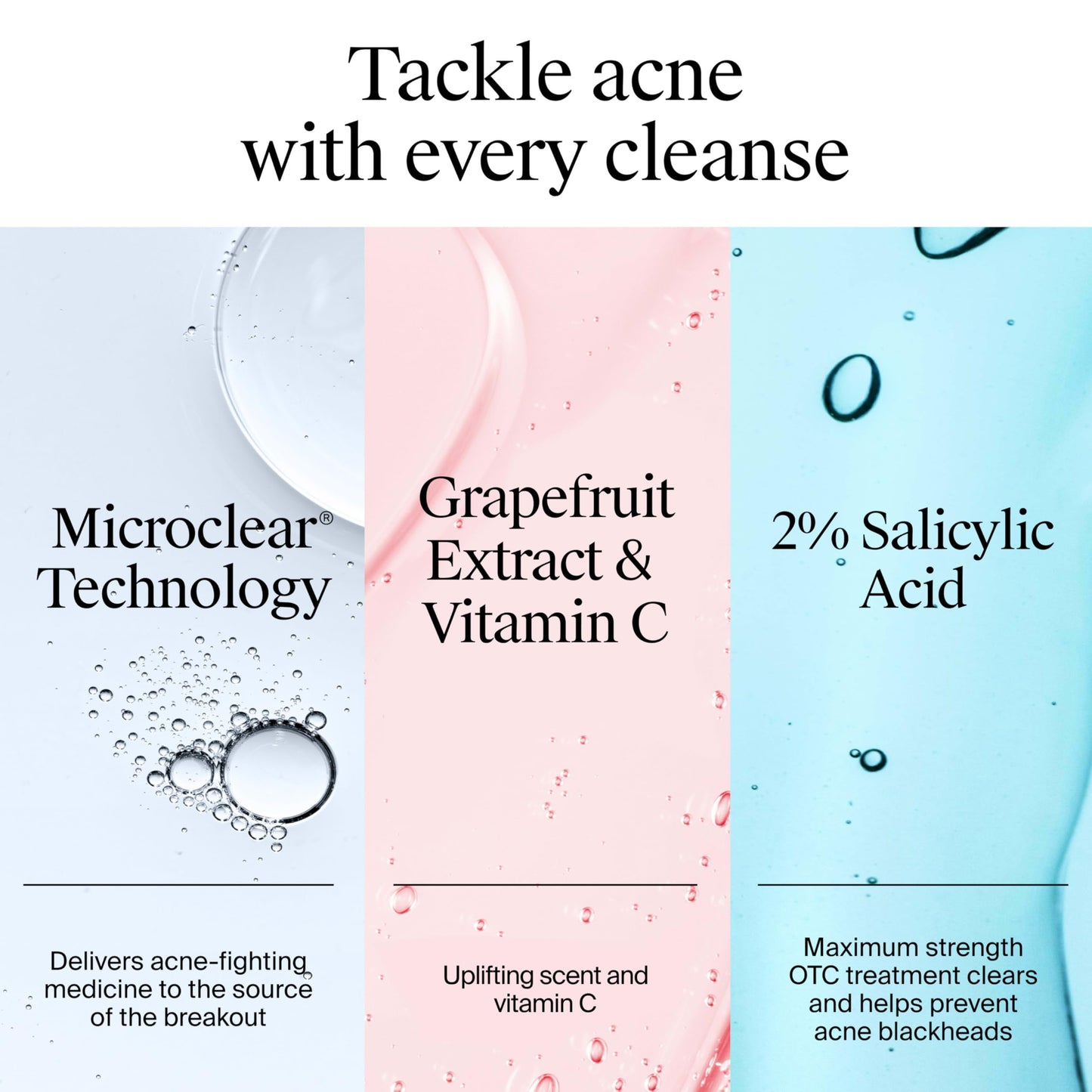 Neutrogena Oil-Free Acne Wash Pink Grapefruit Facial Cleanser - with Salicylic Acid for Clear Skin, Daily Face Wash for Oily & Acne-Prone Skin, Deep